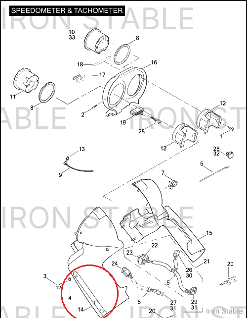 Harley-Davidson Housing, Rh, Speedo/Tach