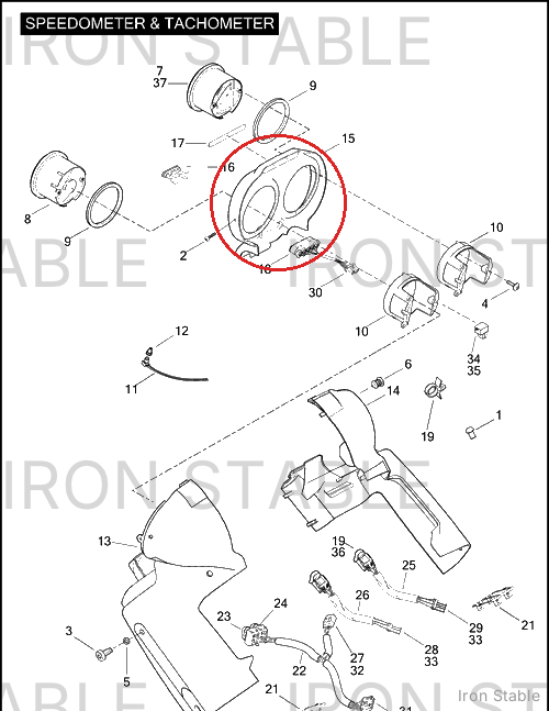Harley-Davidson Cover, Speedo/Tach