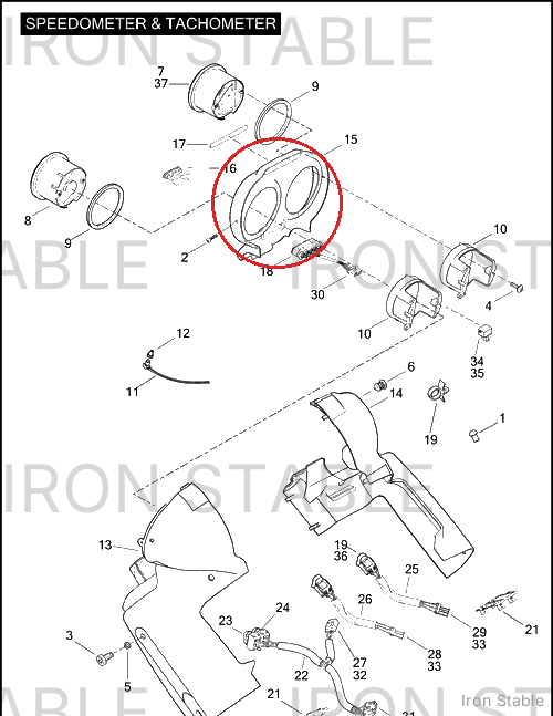 Harley-Davidson Cover, Speedo/Tach