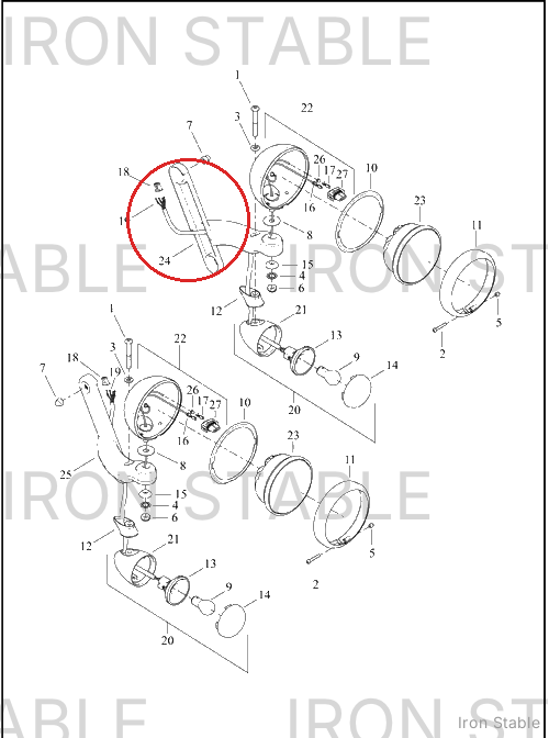 Harley-Davidson Light, Fog, Bracket, Lh, Chrome