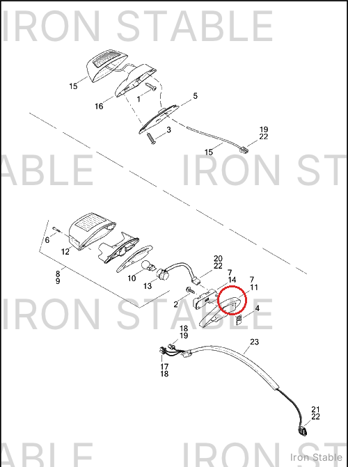 Harley-Davidson Base, Taillight, Chrome