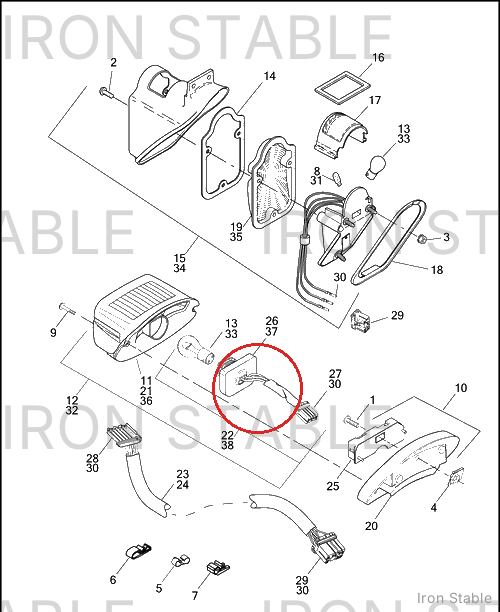 Harley-Davidson Socket Assembly, T-Lite/Dom