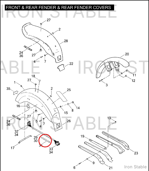 Harley-Davidson Harness Assembly, Rr Fndr Liting
