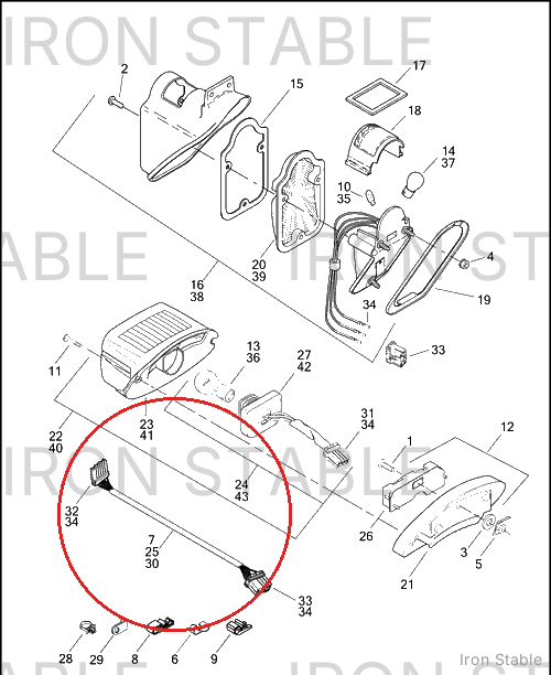 Harley-Davidson Wire Harness, Rear Lighting