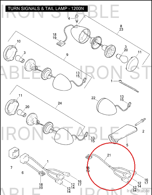 Harley-Davidson Harness, Rr Liting/Hdi