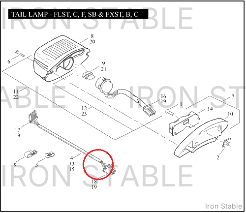 Harley-Davidson Tail Lamp Socket Assembly, Hdi