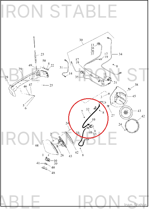 Harley-Davidson Wire Harness, Speaker Pod, Lef