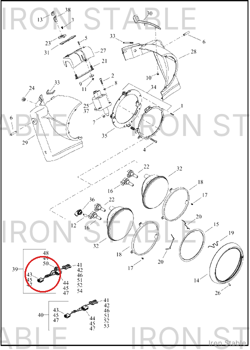 Harley-Davidson Wire Harness, Dual Halogen Hdla