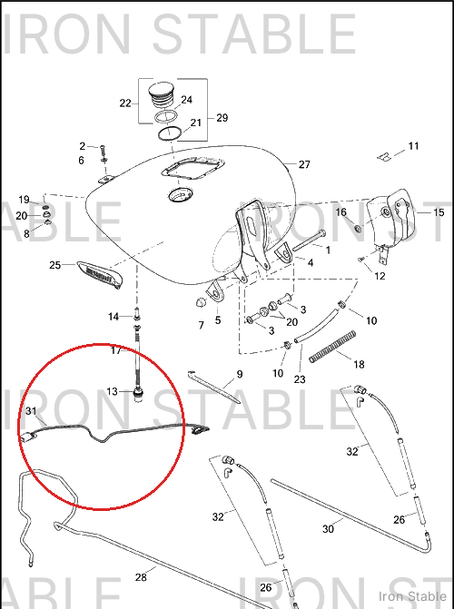 Harley-Davidson Wire Harness, F'pump/Sender Jum