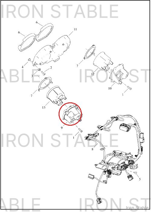 Harley-Davidson Backclamp, Rh, Gauge
