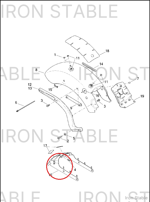 Harley-Davidson Bracket, T-Lamp