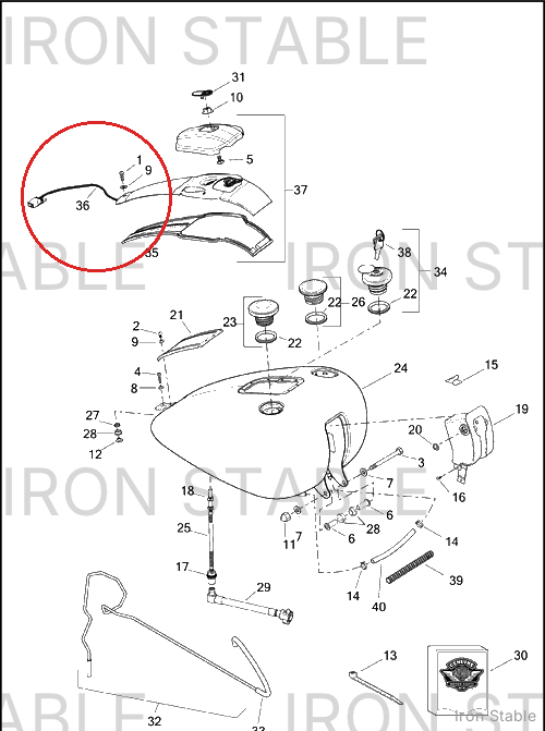 Harley-Davidson Jumper Harness, F'pump/Sender