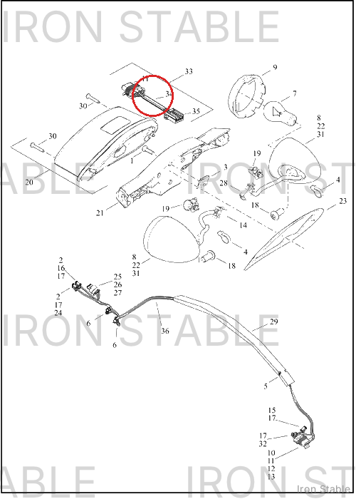Harley-Davidson Jumper, Harness, Tail Lamp