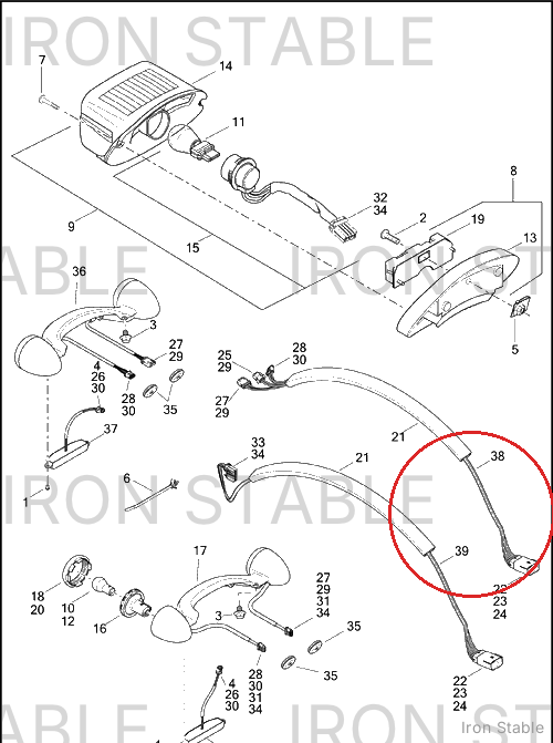 Harley-Davidson Wire Harness, Rr Liting, Dom/Hdi