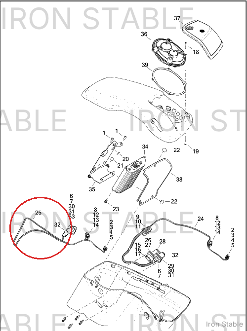 Harley-Davidson Wire Harness, Rear Speaker Jump