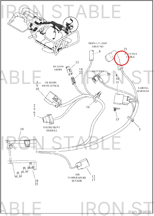 Harley-Davidson Wire Harness, Cb Antenna