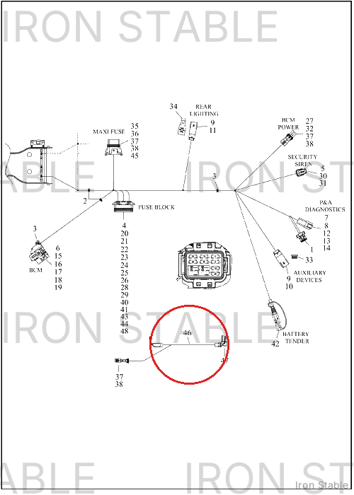 Harley-Davidson Cable Assembly, Pos, Wire Harness