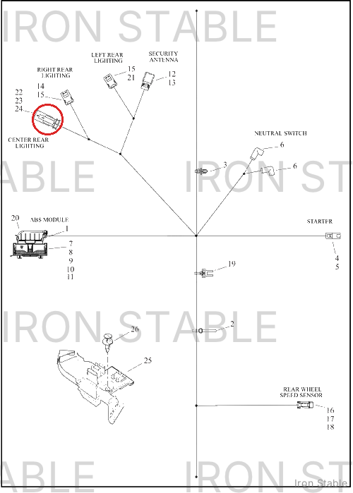 Harley-Davidson Housing, 4-Way Pin, Gray