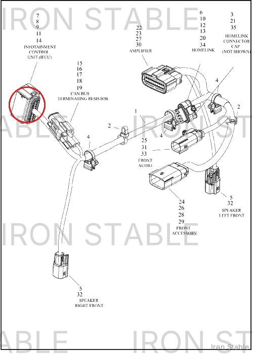 Harley-Davidson Connector, Hsg, 18-Way Socket