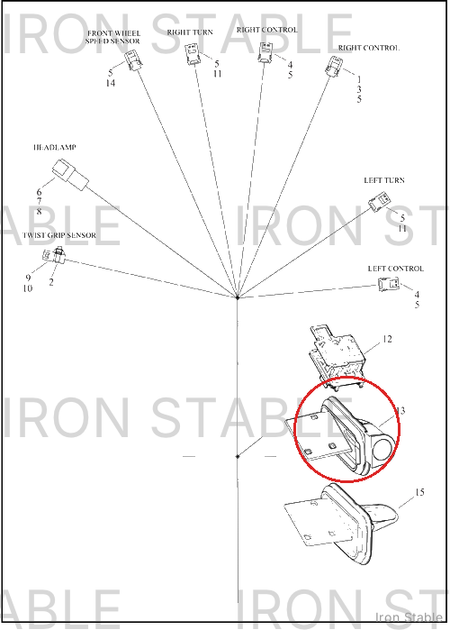 Harley-Davidson Sub-Assembly, Harn/Wrg, Steering Hea