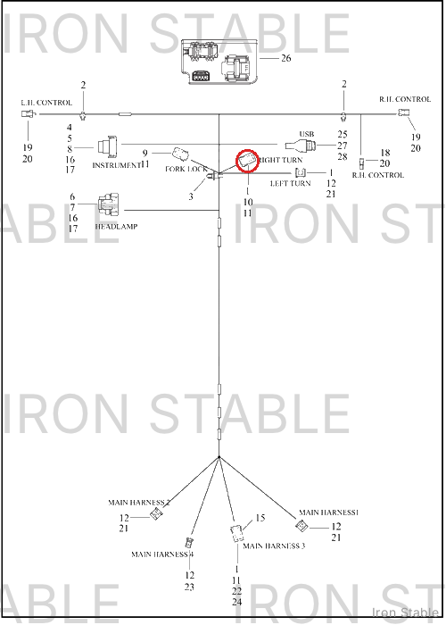 Harley-Davidson Harness, Wire, Front Jumper