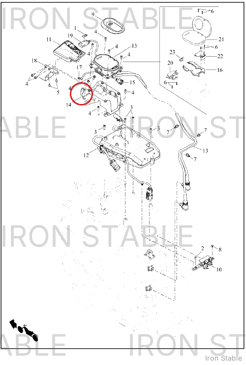Harley-Davidson Bracket, Elec Mt, Caddy, Chrg Port