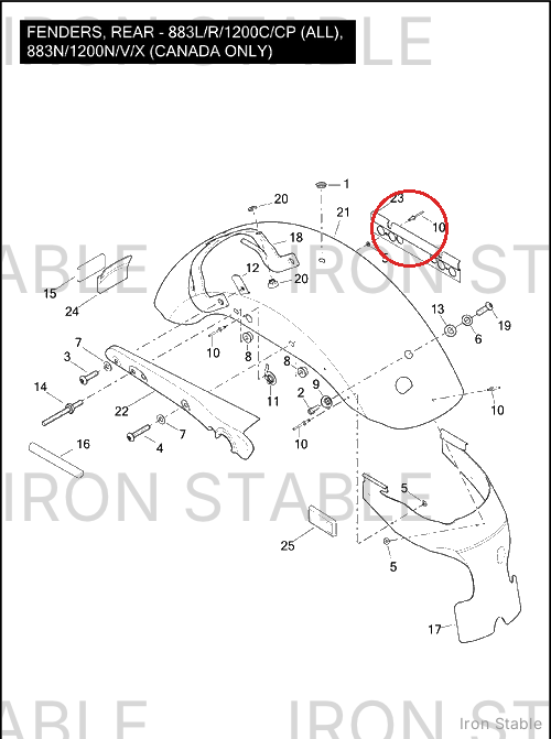 Harley-Davidson Guide, Wire, Rear Fender