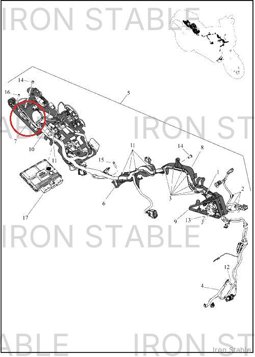 Harley-Davidson Wire Harn Sub-Component, Rr Underse