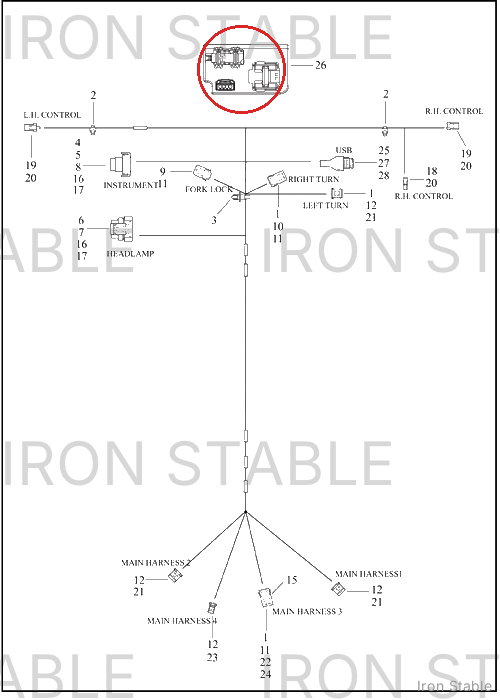 Harley-Davidson Bracket, Elec Mt, Front Harness