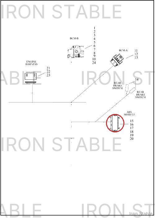 Harley-Davidson Connector, 18-Way Socket