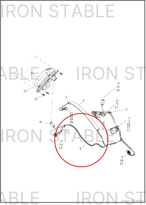 Harley-Davidson Harness, Wire, Rear, Lighting, Aud