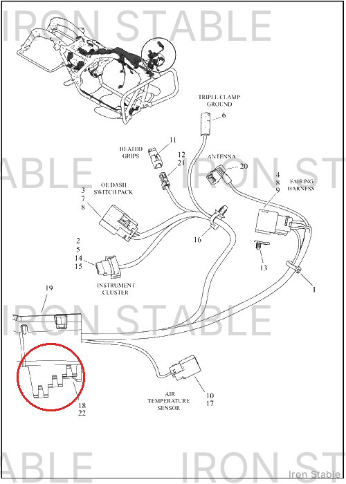 Harley-Davidson Bracket, Elec Mt, Wire Trough Assem