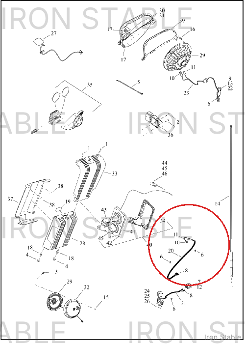 Harley-Davidson Harness, Wire, Speaker Pod