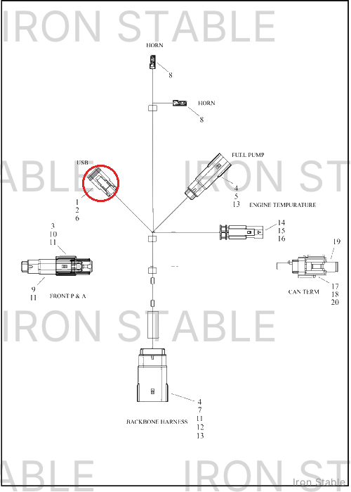 Harley-Davidson Harness, Wire, Under Steer Head