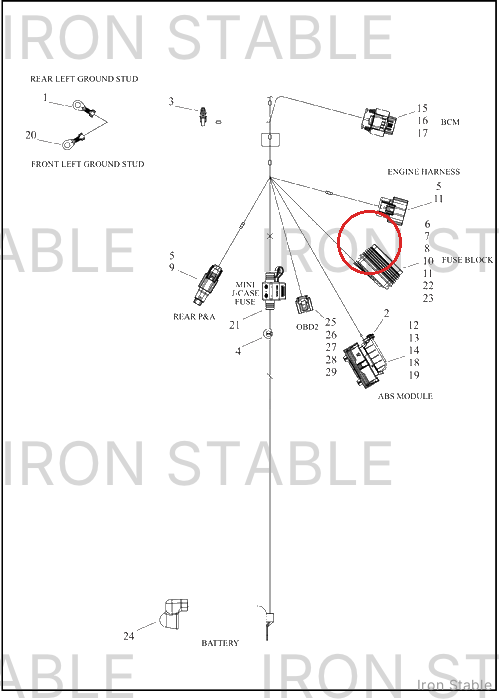 Harley-Davidson Block, Fuse/Rly, 12 Way