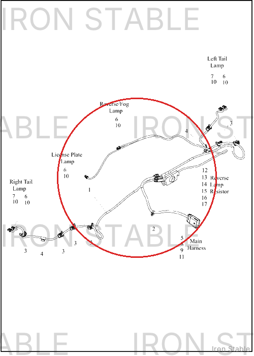 Harley-Davidson Harness, Wire, Rear, Lighting Aus
