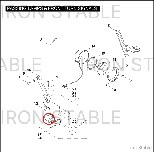 Harley-Davidson Turnsignal Assembly, Front/Smk'd/Dom