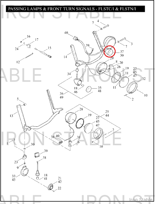 Harley-Davidson Turn Signal Assembly, Dom, Front, 