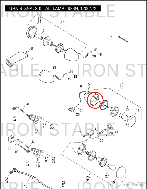 Harley-Davidson Turnsignal Assembly, Front/Black, Hdi