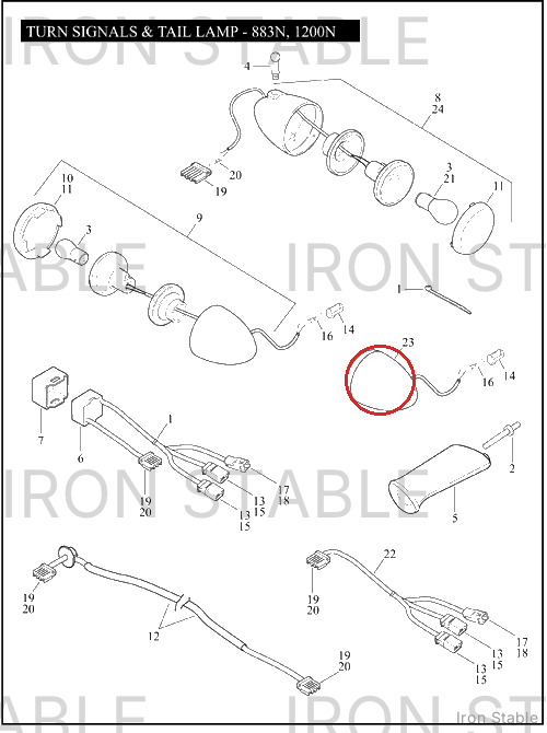 Harley-Davidson Turnsignal, Assembly, Rr/Black, Hdi