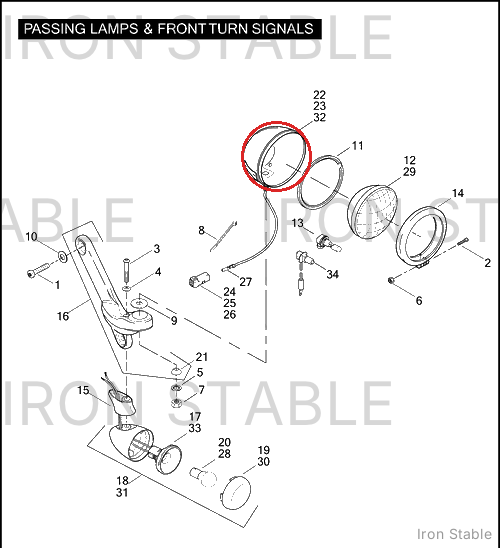 Harley-Davidson Housing, Passlamp/Chrome, Dom