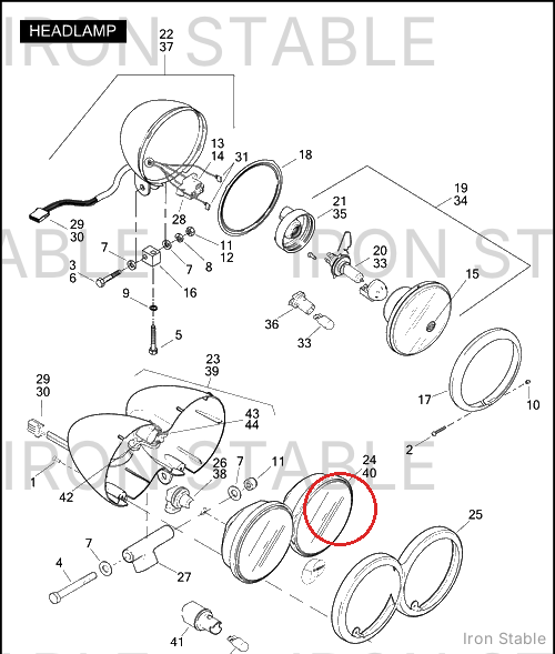 Harley-Davidson Reflector Assembly, Dual/Hdlmp/Dom