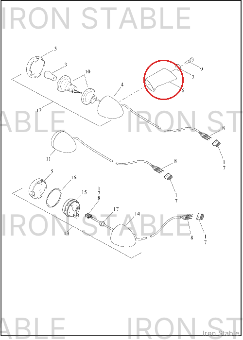 Harley-Davidson Turnsignal, Standoff, Gblk