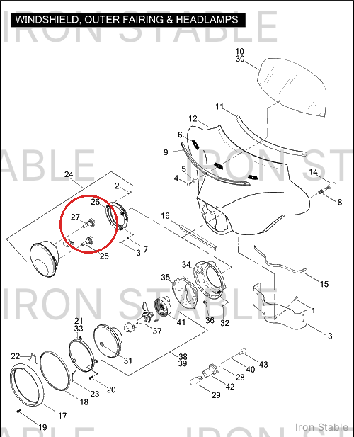 Harley-Davidson Wiring Harness, Headlamp