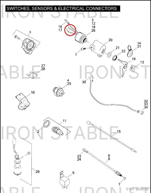 Harley-Davidson Connector, Pre-Ins, Yellow