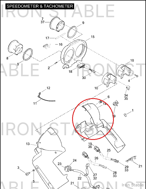 Harley-Davidson Housing, Lh, Speedo/Tach