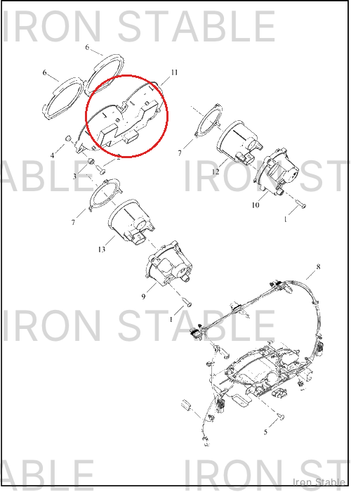 Harley-Davidson Instr, Cluster/Speedo, Mph