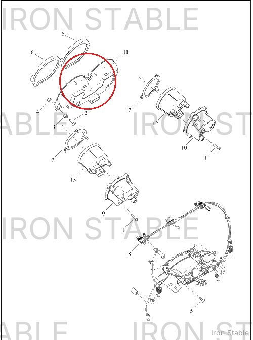 Harley-Davidson Instr, Cluster/Speedo, Km/H, Blac