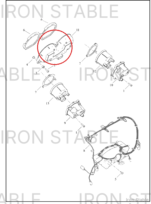 Harley-Davidson Instr, Cluster/Speedo, Mph, Silve