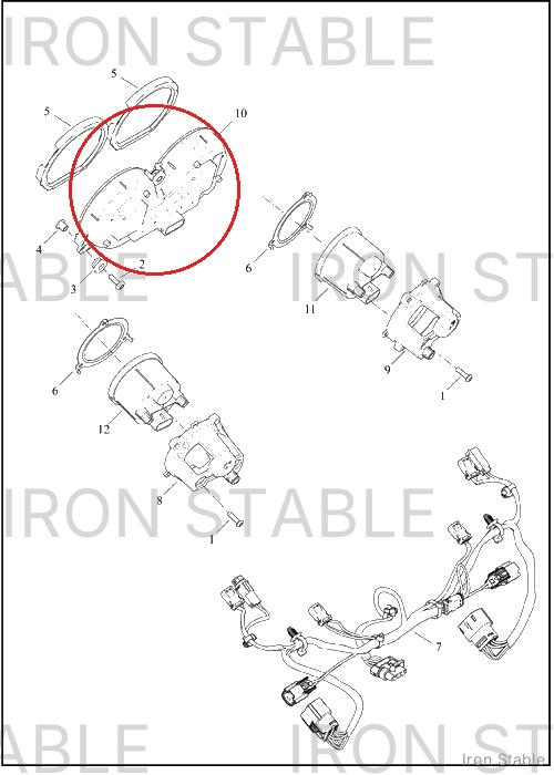 Harley-Davidson Instr, Cluster/Speedo, Km/H, Silv